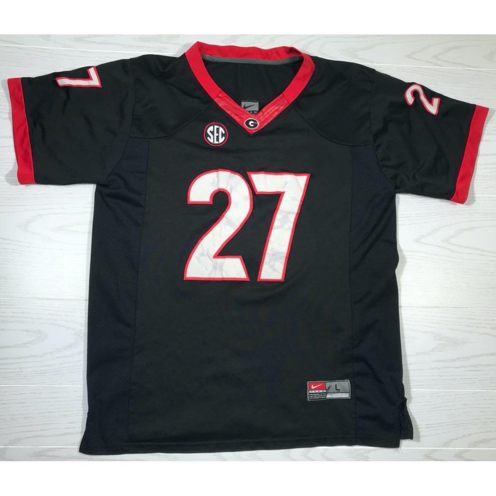 Nike Georgia Bulldogs Chubb #27 NCAA Football Jersey Men Large Sec Short Sleeve
